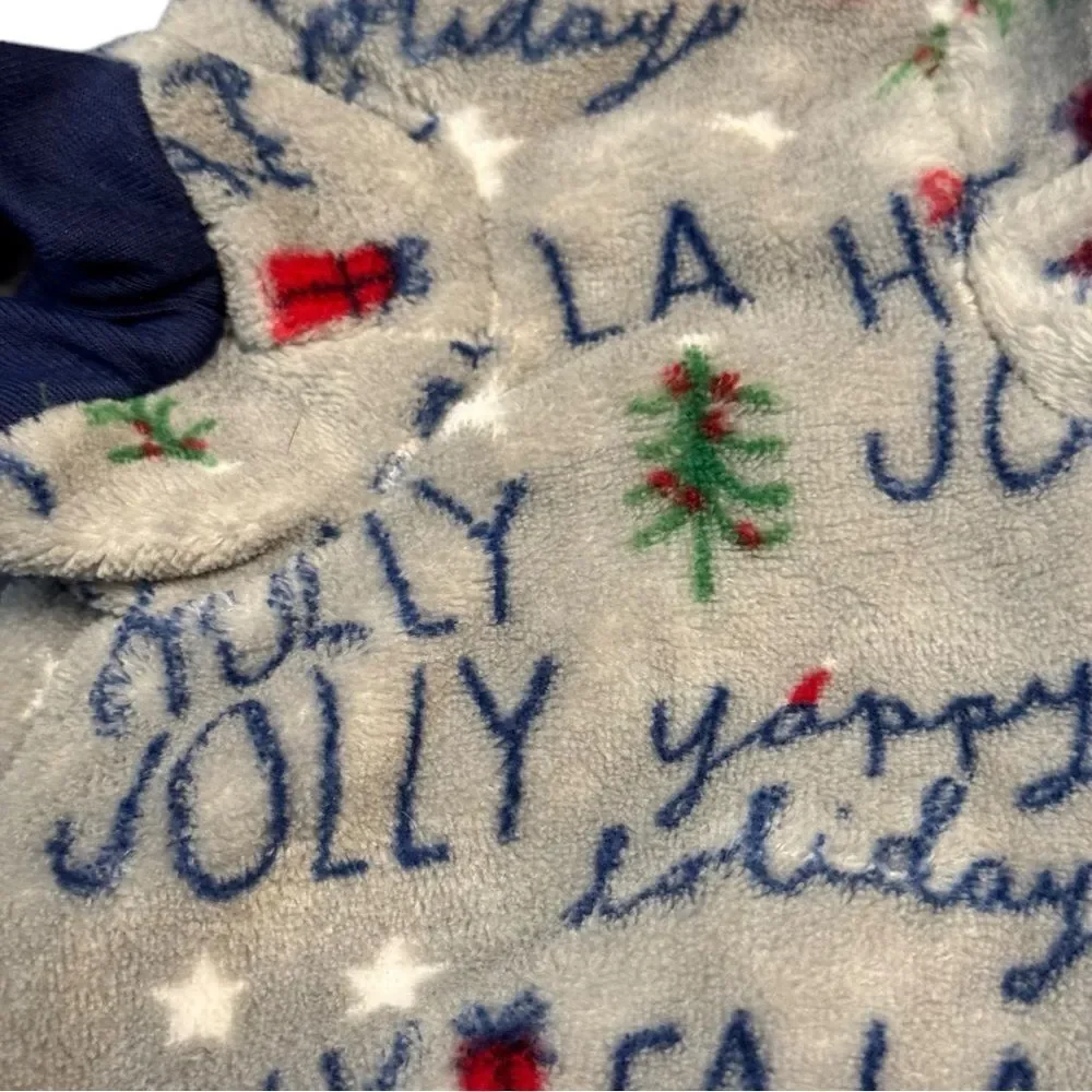 Cozy Grey Doggy Pajamas with Fun Holiday Print